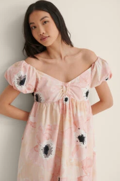 Robe Mi-longue à épaules Dénudées -Lady Doux Soldes Magasin nakd off shoylder midi cotton dress 1018 007318 9381 03a 1