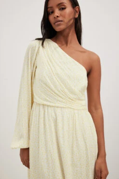 Robe Longue Asymétrique à Manche Ballon -Lady Doux Soldes Magasin nakd one balloon sleeve maxi dress 1736 000608 5371 0691