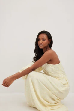 Robe Longue Asymétrique à Manche Ballon -Lady Doux Soldes Magasin nakd one balloon sleeve maxi dress 1736 000608 5371 0719