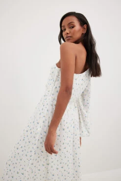 Robe Longue Asymétrique à Manche Ballon -Lady Doux Soldes Magasin nakd one balloon sleeve maxi dress 1736 000608 9668 2346