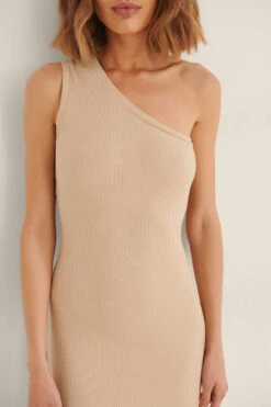 Robe Côtelée Une épaule -Lady Doux Soldes Magasin nakd one shouldeer rib mini dress 1100 005107 0005 04g