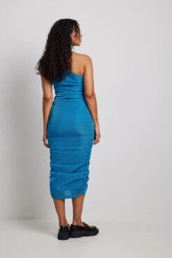 Robe Mi-longue Asymétrique Drapée En Tissu Pailleté -Lady Doux Soldes Magasin nakd one shoulder draped glitter midi dress 1017 002176 0003 1659