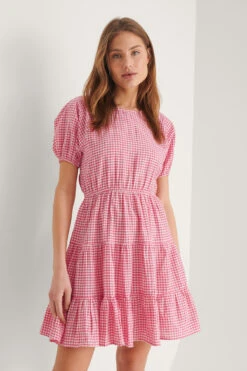 Robe Dos Ouvert -Lady Doux Soldes Magasin nakd open back gingham dress 1018 007299 0430 01j