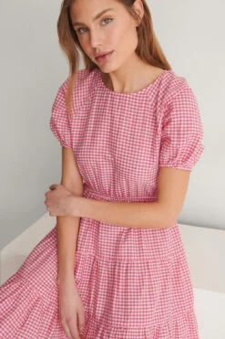 Robe Dos Ouvert -Lady Doux Soldes Magasin nakd open back gingham dress 1018 007299 0430 04j