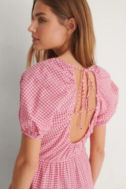 Robe Dos Ouvert -Lady Doux Soldes Magasin nakd open back gingham dress 1018 007299 0430 05b