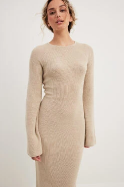 NA-KD Robe Croisée Dos Nu 24 NA-KD Robe Croisée Dos Nu -Lady Doux Soldes Magasin nakd open back lace detail knitted maxi dress 1100 006235 0005 35452