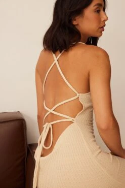 Robe Midi Tricotée Avec Dos Ouvert -Lady Doux Soldes Magasin nakd open knit maxi dress 1773 000013 0005 0132