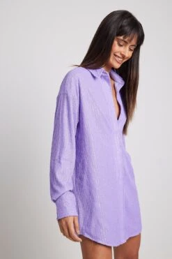 Robe Chemise Oversize à Sequins