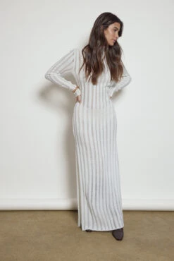 Robe Longue En Tricot à Empiècement