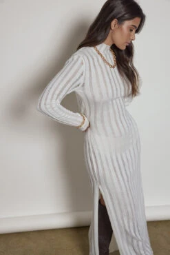 Robe Longue En Tricot à Empiècement -Lady Doux Soldes Magasin nakd panel knit maxi dress 1018 009001 0260 04 r