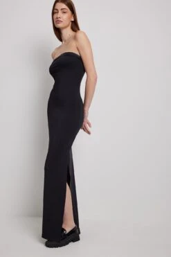 Robe Longue Avec Détail En Similicuir