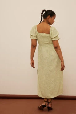 NA-KD Robe Mi-longue -Lady Doux Soldes Magasin nakd puff sleeve midi dress 1100 006144 8424 0827