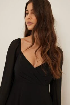 Robe Portefeuille En Matière Recyclée -Lady Doux Soldes Magasin nakd recycled overlapped detail dress 1659 000100 0002 17132