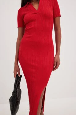 NA-KD Robe Mi-longue En Maille Côtelée à Col 31 NA-KD Robe Mi-longue En Maille Côtelée à Col -Lady Doux Soldes Magasin nakd rib knitted collar midi dress 1100 007092 0004 2448 1