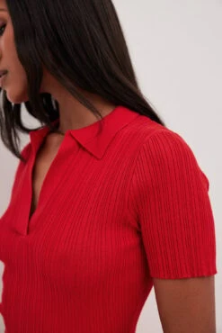 NA-KD Robe Mi-longue En Maille Côtelée à Col -Lady Doux Soldes Magasin nakd rib knitted collar midi dress 1100 007092 0004 2454