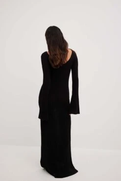NA-KD Robe Longue En Maille Côtelée à Décolleté Profond Au Dos -Lady Doux Soldes Magasin nakd rib knitted deep back maxi dress 1100 007118 0002 1055 001409 11676