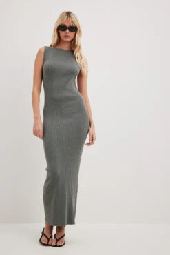 NA-KD Robe Longue En Maille Fine Côtelée -Lady Doux Soldes Magasin nakd ribbed fine knitted maxi dress 1100 006463 0008 30908