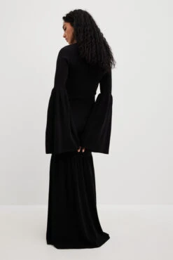 Robe Volantée En Maille Côtelée -Lady Doux Soldes Magasin nakd ribbed flouncy knitted dress 1720 000112 0002 12173 1