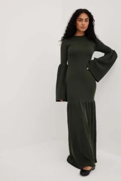 Robe Volantée En Maille Côtelée -Lady Doux Soldes Magasin nakd ribbed flouncy knitted dress 1720 000112 0086 12252