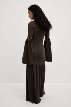 Robe Volantée En Maille Côtelée -Lady Doux Soldes Magasin nakd ribbed flouncy knitted dress 1720 000112 0765 12235