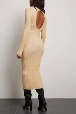 Robe Mi-longue En Maille Côtelée 11 Robe Mi-longue En Maille Côtelée -Lady Doux Soldes Magasin nakd ribbed knitted detail midi dress 1767 000034 5571 20257