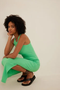 Maxi Robe Côtelée -Lady Doux Soldes Magasin nakd ribbed maxi dress 1044 000262 0010 5645