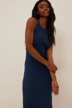 Maxi Robe Côtelée -Lady Doux Soldes Magasin nakd ribbed maxi dress 1044 000262 0018 02