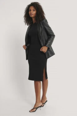 Robe Fendue Côtelée 7 Robe Fendue Côtelée -Lady Doux Soldes Magasin nakd ribbed slit dress 1100 003487 0002 04c