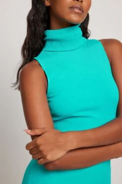NA-KD Mini Robe Côtelée -Lady Doux Soldes Magasin nakd ribbed turtle neck mini dress 1100 006624 0306 2502