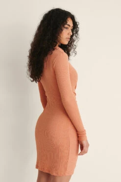 NA-KD Robe à Boutons -Lady Doux Soldes Magasin nakd rouched button detail dress 1018 007581 9363 02k