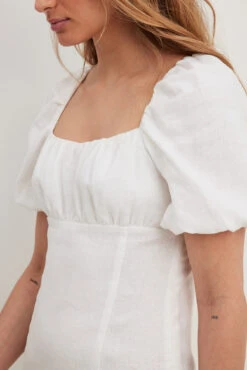 Robe Fendue En Lin à Fronces Sur La Poitrine -Lady Doux Soldes Magasin nakd ruched chest slit linen dress 1014 001558 0001 36506