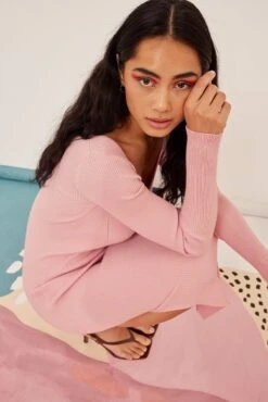 NA-KD Robe Mi-longue Fendue à Encolure Ronde -Lady Doux Soldes Magasin nakd scoop neck midi slit dress 1100 005871 004814666