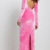 Robe Longue En Velours à Encolure Dégagée