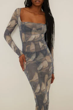 Maxi Robe -Lady Doux Soldes Magasin nakd seam mesh maxi dress 1017 001578 6141 02