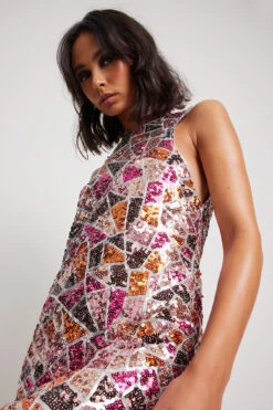 Maxi Robe à Paillettes -Lady Doux Soldes Magasin nakd sequins transparent maxi dress 1686 000096 0061 10185