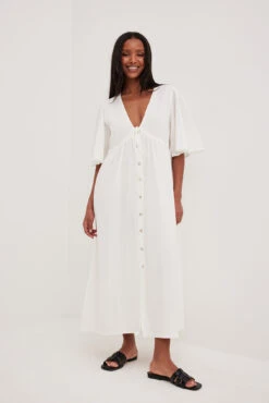 Robe Longue Nouée à La Taille En Coton Doux -Lady Doux Soldes Magasin nakd soft cotton tie waist maxi dress 1014 001578 0001 3379