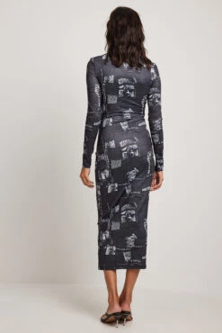 Robe Longue Imprimée à Encolure Carrée -Lady Doux Soldes Magasin nakd square neck printed maxi dress 1018 010104 0192 12159