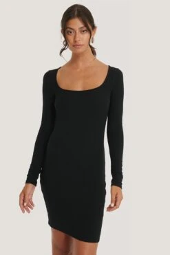 Mini Robe Côtelée -Lady Doux Soldes Magasin nakd square neckline rib dress 1100 003416 0002 03j