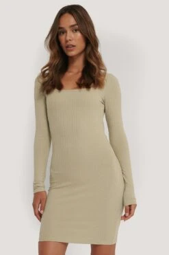 Mini Robe Côtelée -Lady Doux Soldes Magasin nakd square neckline rib dress 1100 003416 0005 04j