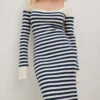 NA-KD Robe Longue En Maille à Rayures