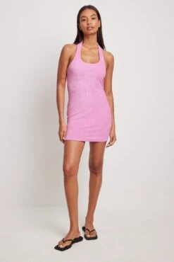 NA-KD Robe Courte En Jersey Bouclette -Lady Doux Soldes Magasin nakd terry mini dress 1100 006557 0015 11531