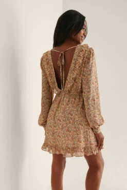 Robe Nouée Dans Le Dos Transparente 12 Robe Nouée Dans Le Dos Transparente -Lady Doux Soldes Magasin nakd tie back sheer dress 1014 001266 647 01j 1