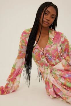 Robe Mini Nouée Sur Le Devant -Lady Doux Soldes Magasin nakd tie front babylock mini dress 1014 001363 9434 03