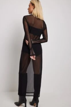 Robe Mi-longue En Maille -Lady Doux Soldes Magasin nakd tight mesh midi dress 1017 002197 0002 34201 1