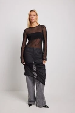 Robe Mi-longue En Maille -Lady Doux Soldes Magasin nakd tight mesh midi dress 1017 002197 0002 34206 01c 1