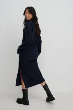 Robe Tricot -Lady Doux Soldes Magasin nakd v neck knitted dress 1711 000058 0018 03d