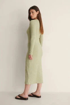 Robe Côtelée Col En V -Lady Doux Soldes Magasin nakd v neck ribbed maxi dress 1100 004227 8909 02d