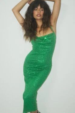 Robe Midi à Paillettes -Lady Doux Soldes Magasin nakd waterfall sequin midi dress 1017 001889 0010 1