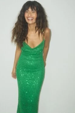 Robe Midi à Paillettes -Lady Doux Soldes Magasin nakd waterfall sequin midi dress 1017 001889 0010 2