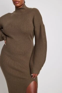 Robe Mi-longue En Tricot -Lady Doux Soldes Magasin nakd wide sleeve fine knitted midi dress 1100 006670 0017 12909